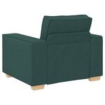 Ensemble de canapé 3 pièces avec coussins en tissu vert foncé