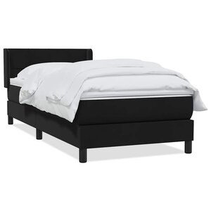 vidaXL Sommier à lattes de lit avec matelas noir 90x210 cm velours