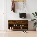 vidaXL Banc à chaussures chêne fumé 102x35x55 cm bois d'ingénierie
