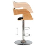 vidaXL Chaises de bar lot de 2 noir bois courbé et similicuir