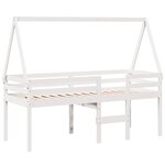vidaXL Lit haut avec toit blanc 90x200 cm bois de pin massif