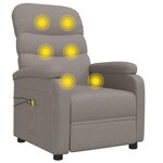 vidaXL Fauteuil électrique de massage Taupe Tissu
