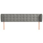 vidaXL Tête de lit avec oreilles Gris clair 163x23x78/88 cm Velours