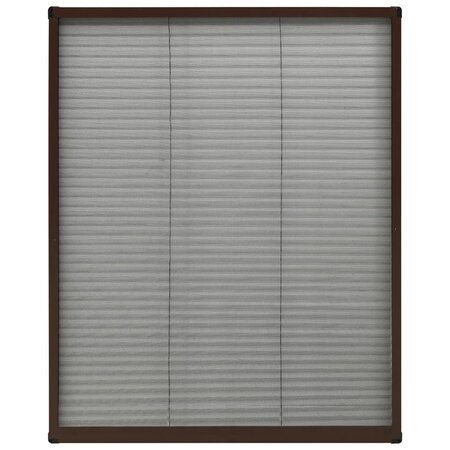 vidaXL Moustiquaire plissée pour fenêtre Aluminium Marron 80x100 cm