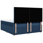 vidaXL Sommier à lattes de lit avec matelas Bleu 200x200 cm Tissu