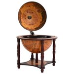 vidaXL Support à vin bar forme globe Marron Bois d'eucalyptus massif