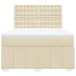 vidaXL Sommier à lattes de lit avec matelas Crème 140x200 cm Tissu