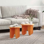 vidaXL Table basse 2 Pièces Marron cire 39 5 x 39 5 x 30 cm