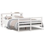vidaXL Cadre de lit sans matelas blanc 120x200 cm bois de pin massif