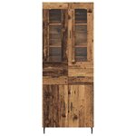 vidaXL Haut Armoire 2 Pièces Bois Ancien Bois Aggloméré et Verre