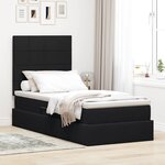 vidaXL Lit de rangement LED avec matelas Noir 90 x 190 cm Velours