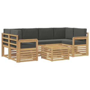 vidaXL Ensemble de canapés d'extérieur 7 Pièces Blanc et anthracite