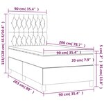 vidaXL Sommier à lattes de lit et matelas et LED Crème 90x200 cm Tissu