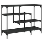 vidaXL Table console avec étagères noir 100x35x75 cm