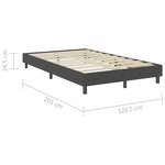vidaXL Sommier à lattes de lit Gris foncé Tissu 120x200 cm