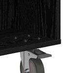 vidaXL Table d'appoint avec roues Chêne noir 50 5 x 50 x 30 cm