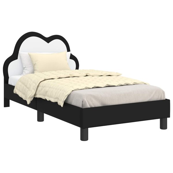 vidaXL Cadre de lit pour enfants avec tête de lit Noir 80 x 160 cm PU