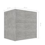 vidaXL Table de chevet Gris béton 40x30x40 cm Bois d'ingénierie