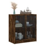 vidaXL Armoire latérale avec portes en verre chêne fumé 68x37x75 5 cm