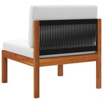 vidaXL Salon de jardin 2 pièces avec coussins en bois d'acacia et corde