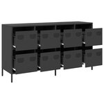vidaXL Buffet noir 135x39x73 5 cm acier laminé à froid