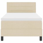 vidaXL Lit à ressorts avec matelas avec LED Crème 90 x 200 cm tissu