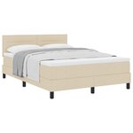 vidaXL Lit à ressorts avec coussin Crème 140 x 190 cm tissu