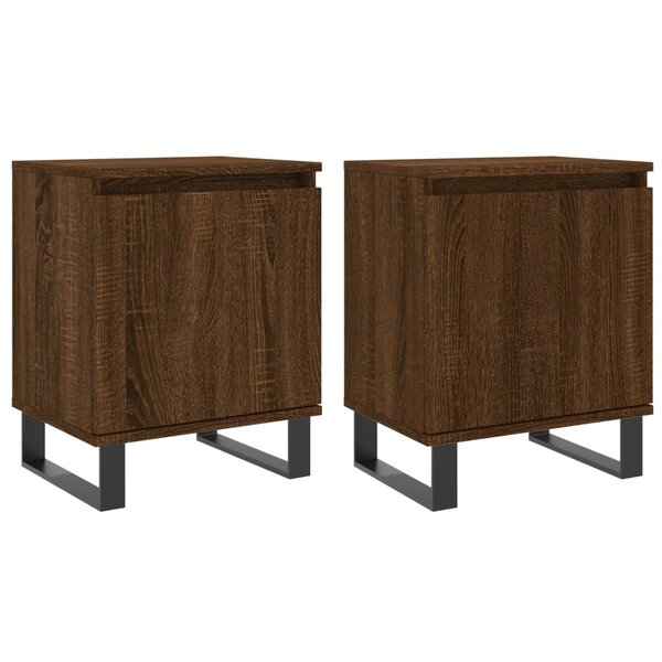 vidaXL Tables de chevet 2Pièces chêne marron 40x30x50cm bois d'ingénierie