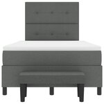 vidaXL Lit à ressorts avec Matelas & Banc Gris foncé 120x200 cm Tissu