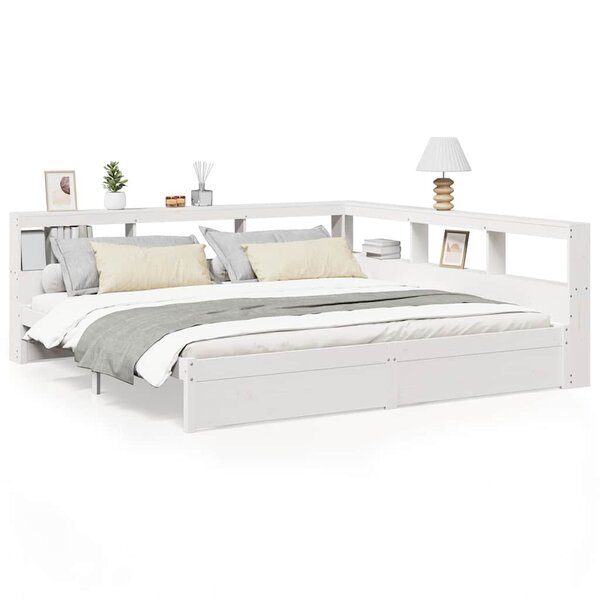 vidaXL Lit bibliothèque sans matelas 160x200 cm bois massif de pin