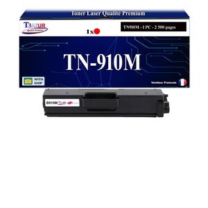 T3AZUR -Toner compatible avec Brother TN910 (TN-910M) pour Brother HL-L9310CDW  HL-L9310CDWT  HL-L9310CDWTT  MFC-L9570CDWT - Magenta