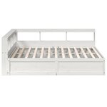 vidaXL Lit bibliothèque sans matelas blanc 200x200 cm bois pin massif