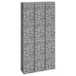 vidaXL Lits surélevés en gabion 3 Pièces 30x30x200 cm Fer