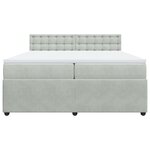 vidaXL Sommier à lattes de lit et matelas Gris clair 200x200cm Velours