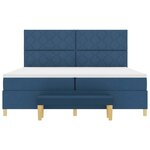 vidaXL Lit à ressorts avec matelas Bleu 200 x 200 cm tissu