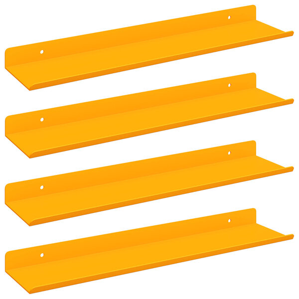vidaXL Étagère flottante 4 Pièces Jaune moutarde 40 x 8 5 x 2 5 cm Acier
