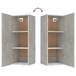 vidaXL Armoire murale Gris béton 34 5x34x90 cm Bois d'ingénierie