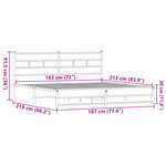 vidaXL Cadre de lit en métal sans matelas chêne marron 183x213 cm