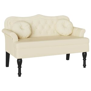 vidaXL Banc Chesterfield Crème 120 5 x 65 x 75 cm Simili cuir