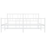 vidaXL Cadre de lit métal sans matelas et pied de lit blanc 183x213 cm