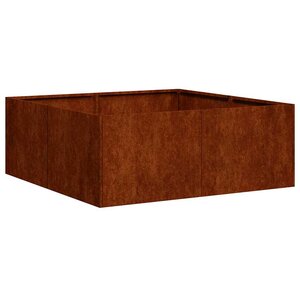 vidaXL Jardinière rouillé 80x80x30 cm acier inoxydable