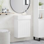vidaXL Meuble de salle de bain avec robinet Blanc 45 5 x 25 5 x 84 cm