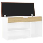 vidaXL Banc à chaussures et coussin Blanc chêne sonoma Bois ingénierie