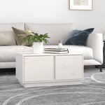 vidaXL Table basse Blanc 80x50x40 cm Bois massif de pin