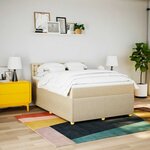 vidaXL Sommier à lattes de lit avec matelas Crème 160x200 cm Tissu