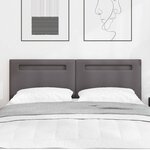 vidaXL Tête de lit avec des lumières à LED Gris 160 cm PVC