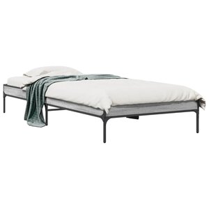 vidaXL Cadre de lit sans matelas sonoma gris 90x190 cm