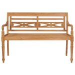 vidaXL Banc Batavia avec coussin anthracite 120 cm Bois de teck massif