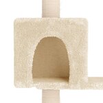 vidaXL Arbre à chat avec poteaux à griffer en sisal Crème 177 5 cm