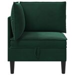 vidaXL Sofa avec rangement Vert foncé Velours